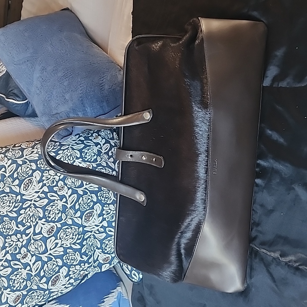 Furla Brown Leather and Animal Fur Doctor Bag